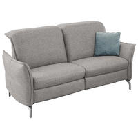 2,5-SITZER in Chenille Grau, Weiss  - Weiss/Grau, Modern, Textil/Metall (185/89/109cm) - Livetastic