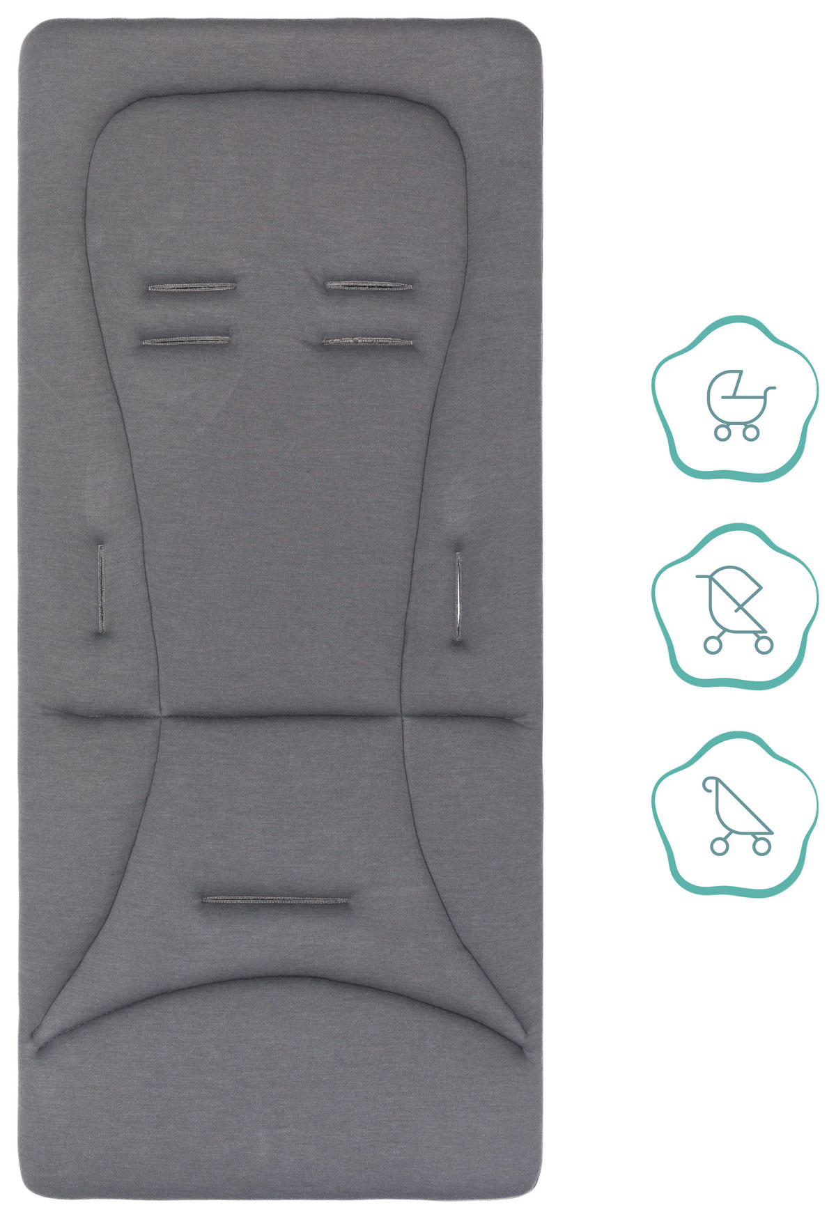 KINDERWAGENEINLAGE - Grau, Basics, Kunststoff/Textil (30/73cm) - Jimmylee