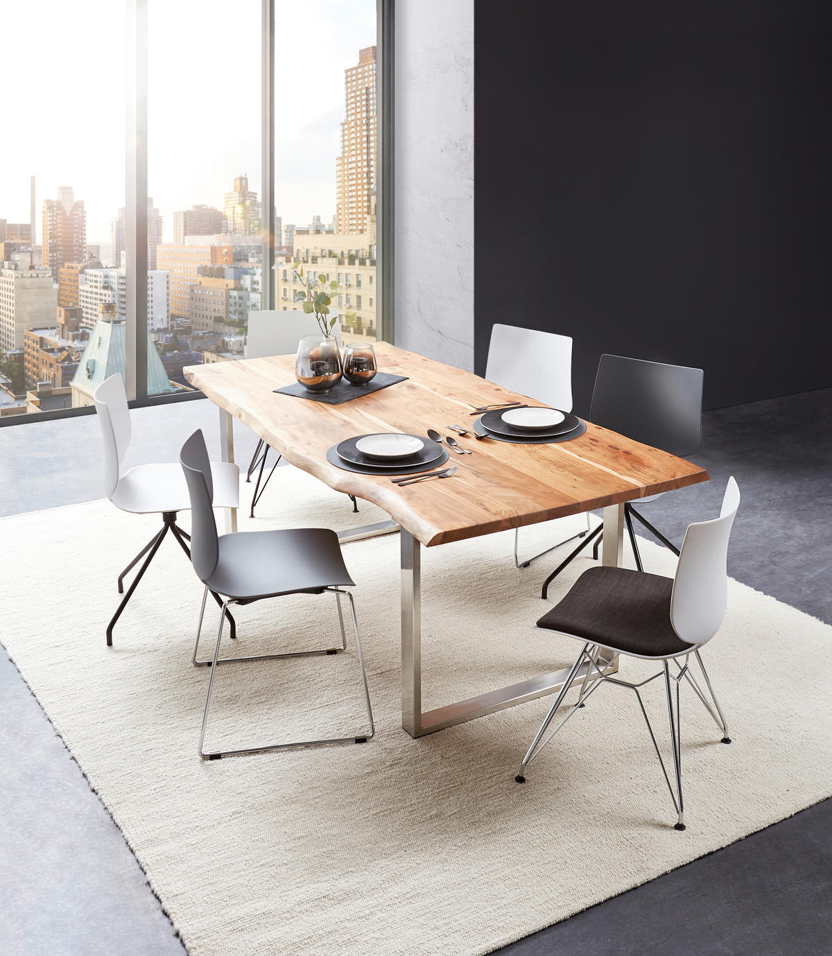 TISCHGESTELL Schwarz  - Schwarz, Design, Metall (78/7,5/72cm) - Valdera