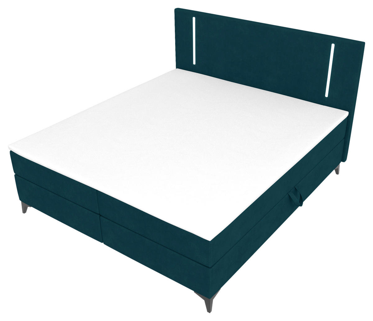 BOXBETT 160/200 cm  in Petrol  - Petrol/Schwarz, KONVENTIONELL, Textil/Metall (160/200cm) - Modante