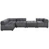ECKSOFA einzeln stellbar  Anthrazit Struktur  - Anthrazit/Schwarz, Design, Holz/Kunststoff (336/70/168cm) - MID.YOU