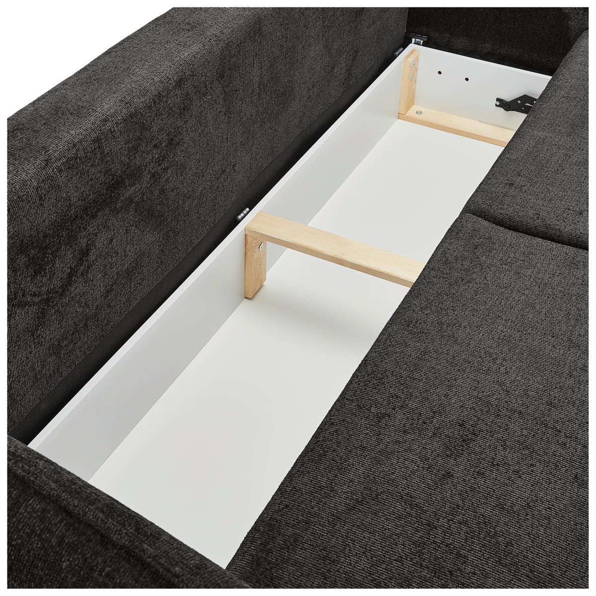 BÄDDSOFFA i chenille antracit  - svart/antracit, Klassisk, trä/textil (238/99/108cm) - MID.YOU