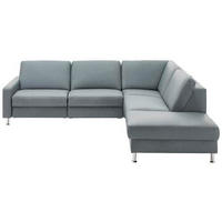 ECKSOFA in Echtleder Grau  - Alufarben/Grau, Design, Leder/Metall (275/242cm) - Dieter Knoll