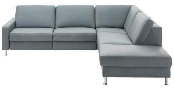 ECKSOFA in Echtleder Grau  - Alufarben/Grau, Design, Leder/Metall (275/242cm) - Dieter Knoll