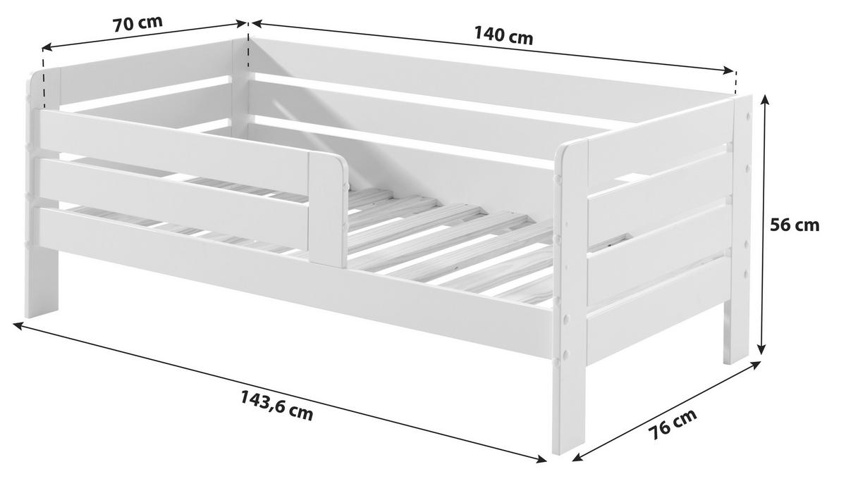 POSTEĽ PRE DETI A MLÁDEŽ, 70/140 cm biela - biela, Modern, drevo/kompozitné drevo (70/140cm) - MID.YOU