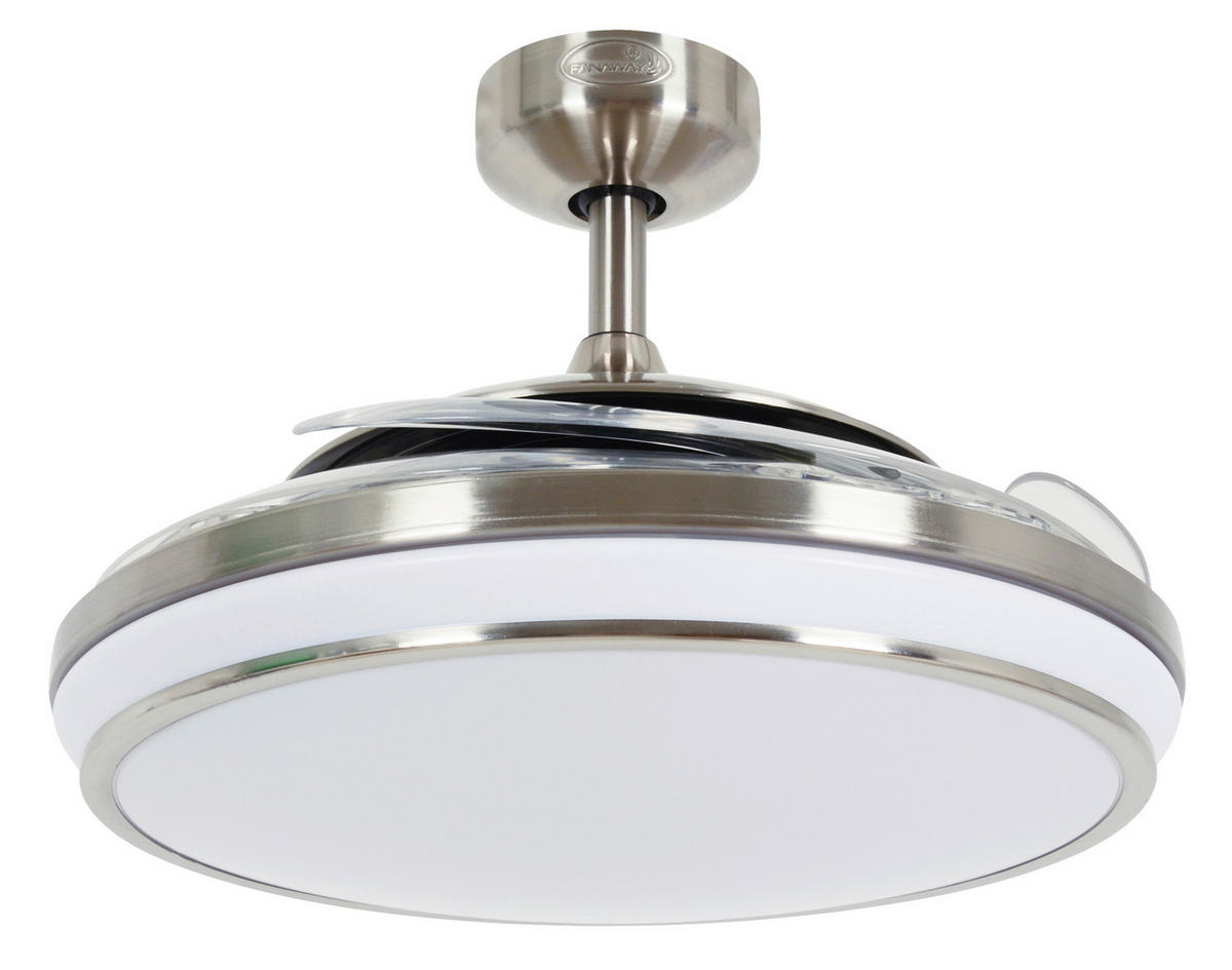 DECKENVENTILATOR - Klar/Chromfarben, Basics, Kunststoff/Metall (122/41cm) - P & B