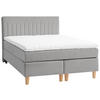 BOXSPRINGBETT 140/200 cm  in Platinfarben  - Platinfarben/Buchefarben, Basics, Holz/Textil (140/200cm) - Boxxx