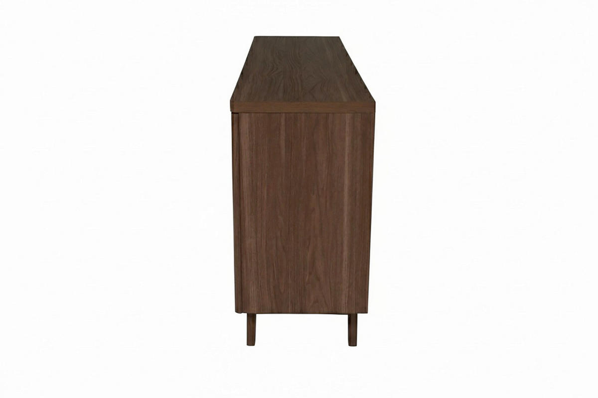 SIDEBOARD  160/77/39 cm 3 Schublade(n)  - Walnussfarben/Alufarben, KONVENTIONELL, Holzwerkstoff/Metall (160/77/39cm) - MID.YOU