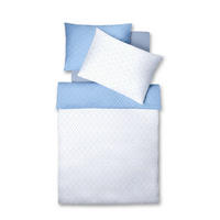 POVLEČENÍ, vzhled lnu, bílá, světle modrá, 140/200 cm - bílá/světle modrá, Moderní, textil (140/200cm) - Fleuresse