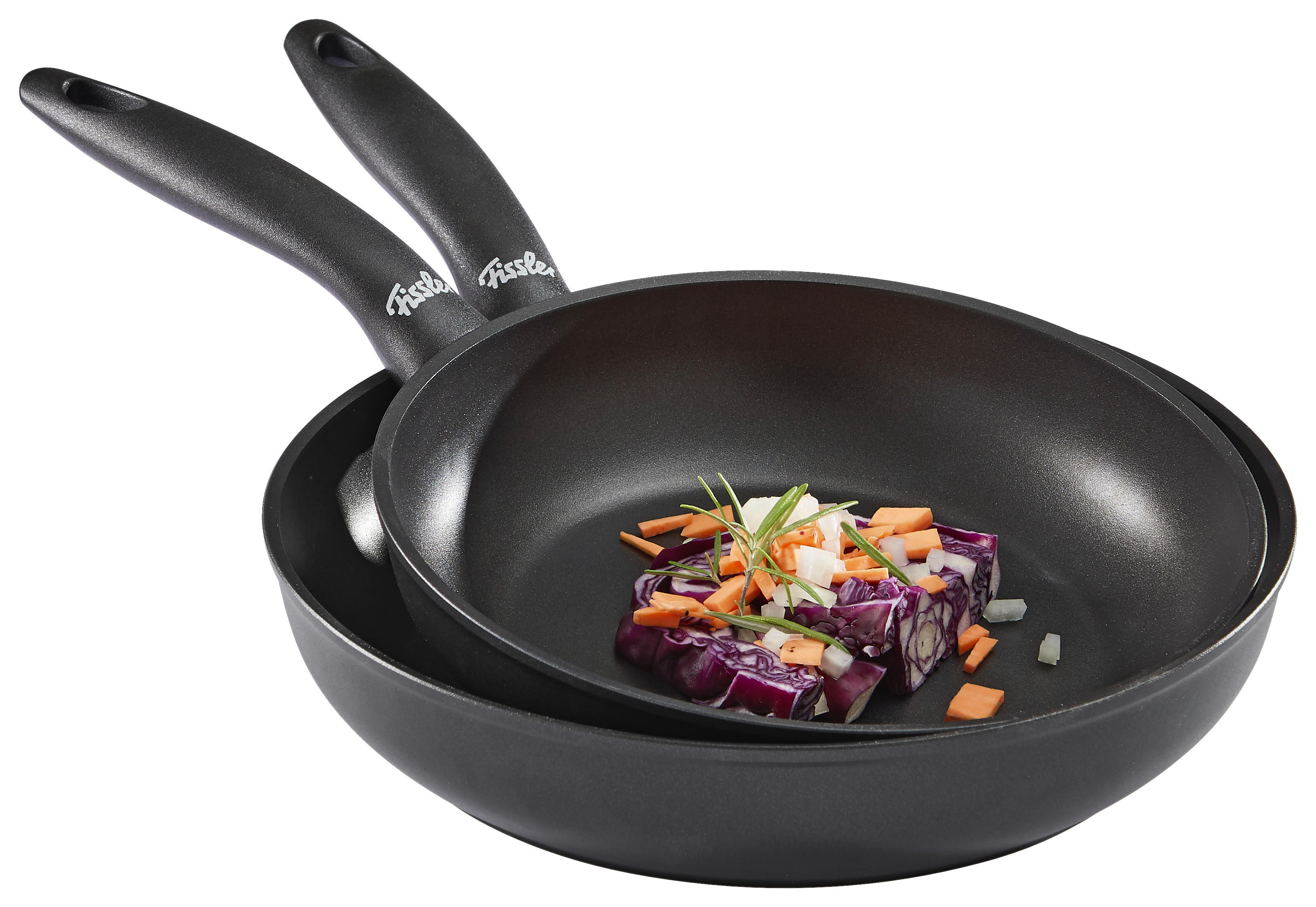 SADA PÁNVÍ, 24+28 cm, 2dílné - černá, Basics, kov (24+28cm) - Fissler