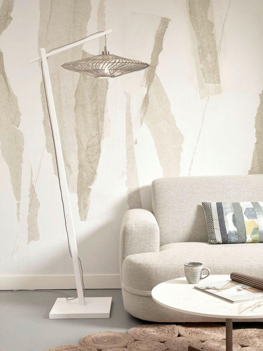 STOJACÍ LAMPA, 73/55/176 cm - bílá, Trend, přírodní materiály (73/55/176cm) - Good & Mojo