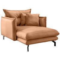 XXL-SESSEL in Lederlook Cognac  - Cognac/Schwarz, Modern, Textil/Metall (111/101/167cm) - Livetastic