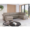WOHNLANDSCHAFT GLENDALE E in Flachgewebe Taupe  - Taupe/Eichefarben, KONVENTIONELL, Holz/Textil (166/321/193cm) - Sit & More