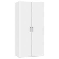 DREHTÜRENSCHRANK 102/215/59 cm 2-türig Weiß  - Chromfarben/Weiß, Design, Holzwerkstoff (102/215/59cm) - Boxxx