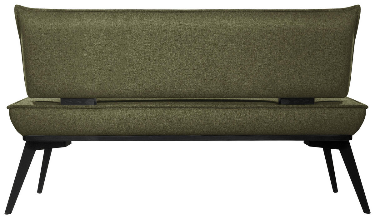 SITZBANK 173/90/65 cm Webstoff Schwarz, Olivgrün Buche massiv  - Schwarz/Olivgrün, Basics, Holz/Textil (173/90/65cm) - Carryhome