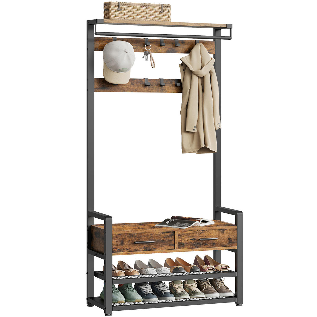 GARDEROBE  in 80.4/181.6/30 cm  - Dunkelbraun, Trend, Holzwerkstoff (80.4/181.6/30cm) - MID.YOU