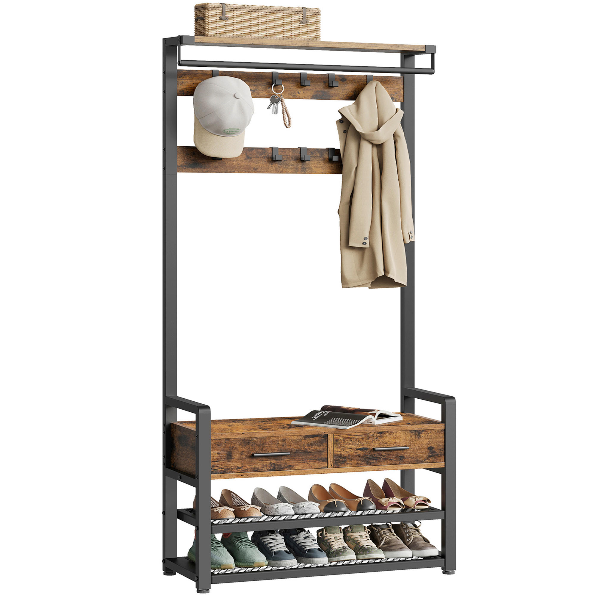 Mid.you Garderobe Dunkelbraun 80.4x181.6x30 cm