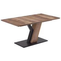 ESSTISCH Eichefarben rechteckig  ausziehbar, in verschiedenen Größen erhältlich  - Eichefarben/Schwarz, KONVENTIONELL, Holz (140-220/90/77cm) - Valdera