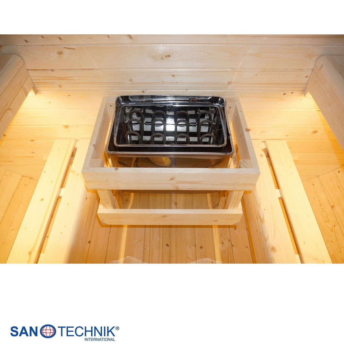 SAUNA für 6 Personen Hanko  - Fichtefarben, KONVENTIONELL, Holz (210/180/210cm) - Sanotechnik