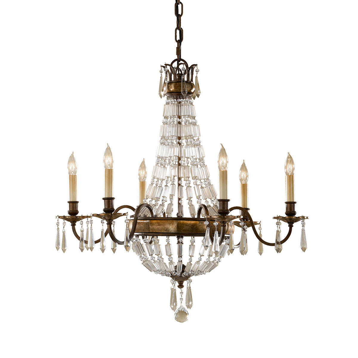 KRONLEUCHTER Elstead Bellini 68.6/81.5 cm   - Bronzefarben, KONVENTIONELL, Glas/Metall (68.6/81.5cm) - Elstead Lighting