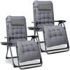 GARTEN-RELAXSESSEL-SET Stahl  - Schwarz/Grau, Basics, Textil/Metall (68/88/110cm) - Modante