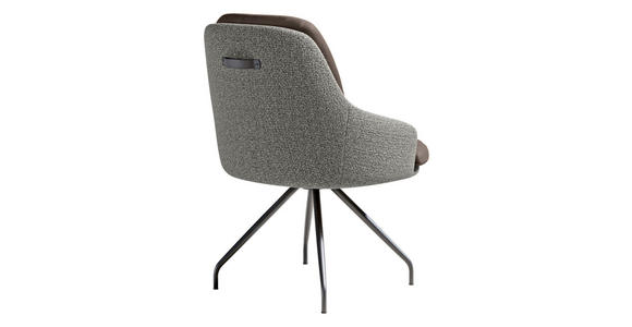 ARMLEHNSTUHL  Beinauswahl, Sitzfläche 360° drehbar, Stoff-/Lederauswahl Velours  Graubraun, Graublau  - Graublau/Graubraun, Design, Textil/Metall (60/86/66cm) - Dieter Knoll