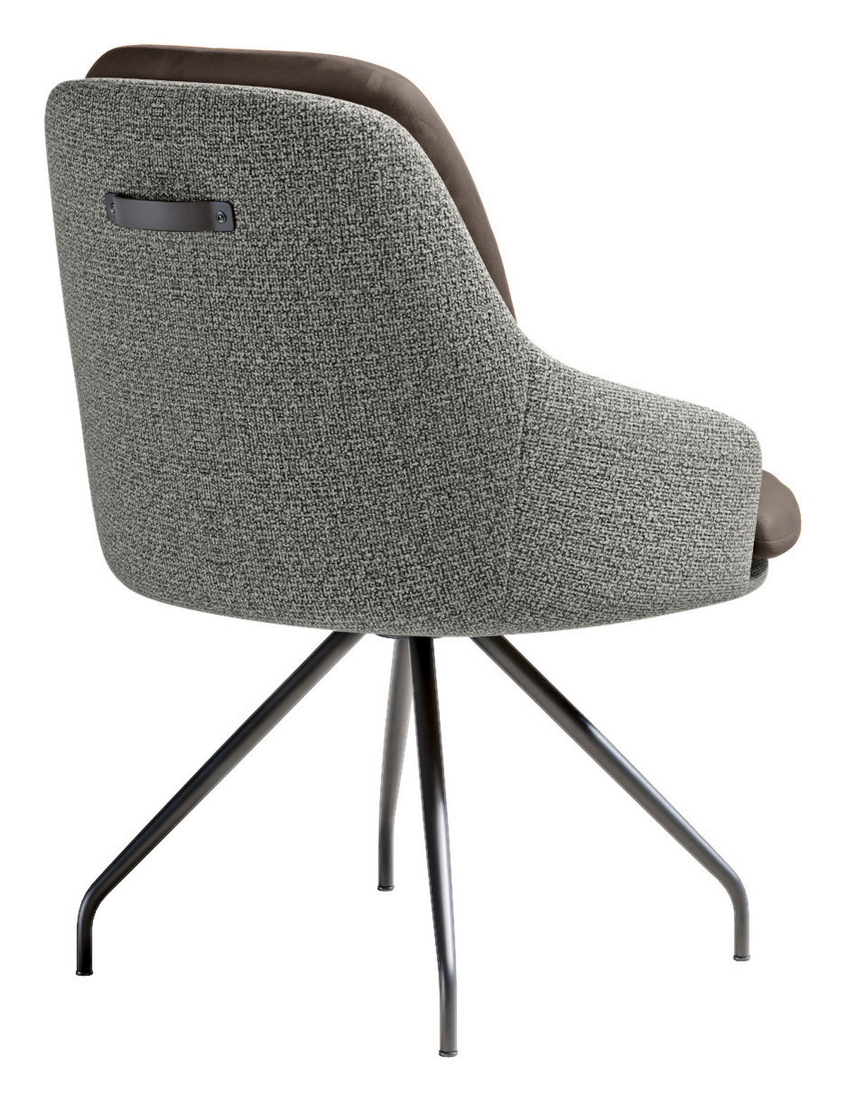ARMLEHNSTUHL  Beinauswahl, Sitzfläche 360° drehbar, Stoff-/Lederauswahl Velours  Graubraun, Graublau  - Graublau/Graubraun, Design, Textil/Metall (60/86/66cm) - Dieter Knoll