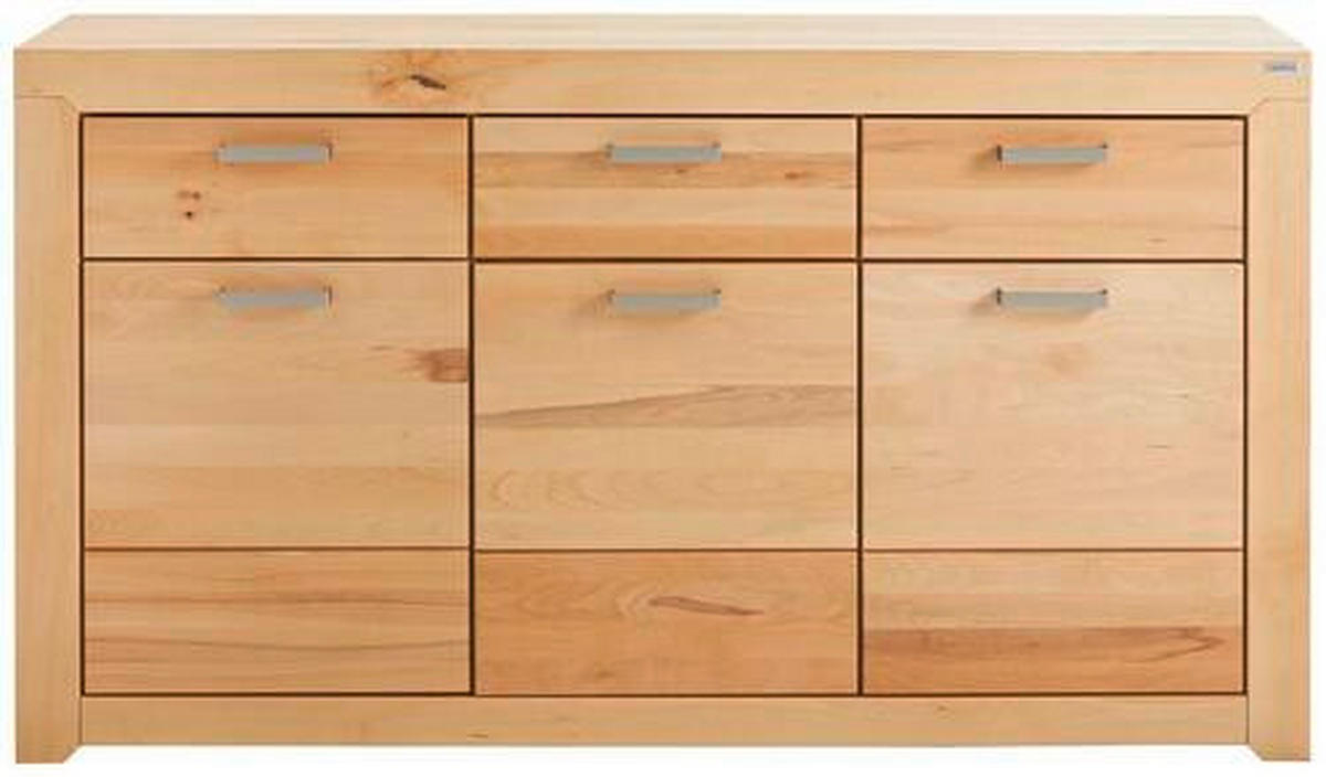 SIDEBOARD 160/88/40 cm  - Silberfarben/Buchefarben, Natur, Holz/Metall (160/88/40cm) - Cantus