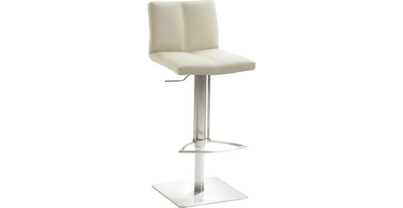 BARHOCKER Lederlook Edelstahlfarben, Beige - Edelstahlfarben/Beige, Design, Textil/Metall (42/82-107/38cm) - Novel