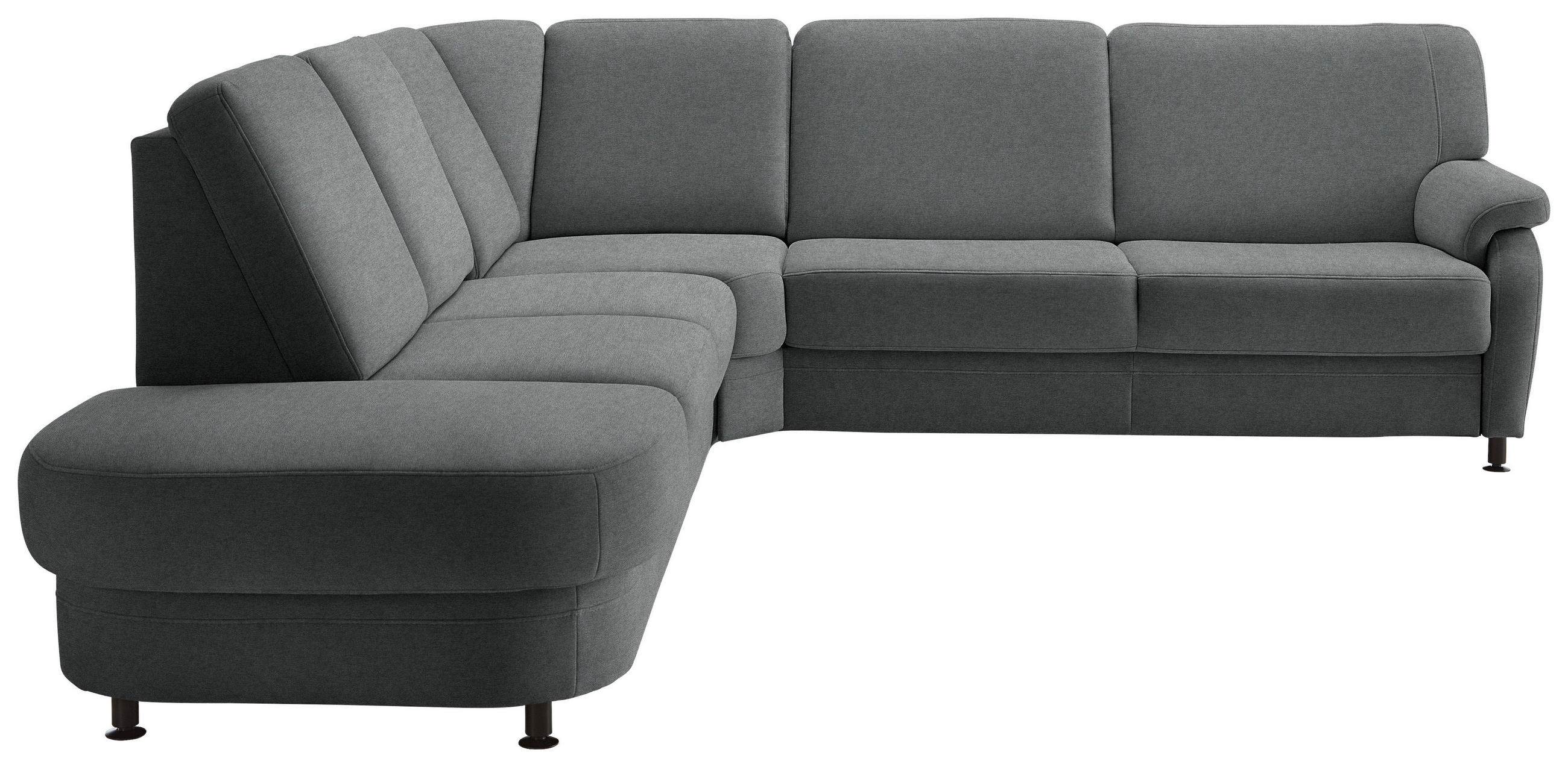 ECKSOFA Flachgewebe Anthrazit  - Anthrazit/Schwarz, Konventionell, Textil/Metall (287/269cm) - Beldomo System