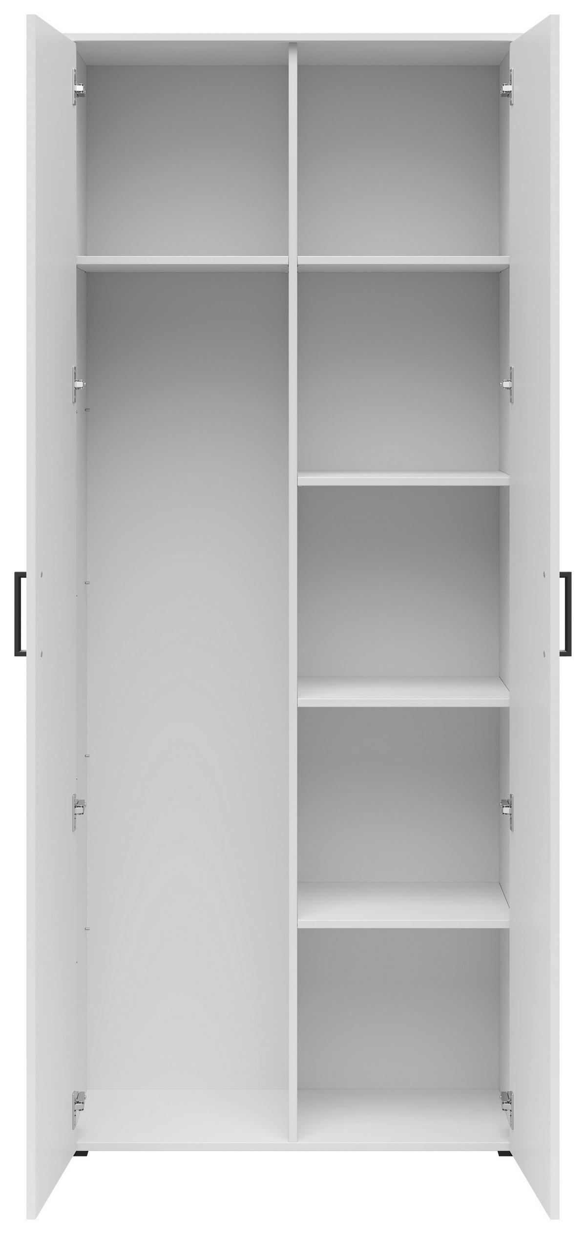 MEHRZWECKSCHRANK 80/195/40 cm  in Weiß  - Anthrazit/Schwarz, MODERN, Holzwerkstoff/Kunststoff (80/195/40cm) - Carryhome