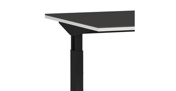 SCHREIBTISCH 160/70/80 cm  in Graphitfarben, Schwarz  - Schwarz/Graphitfarben, MODERN, Holzwerkstoff/Metall (160/70/80cm) - Novel