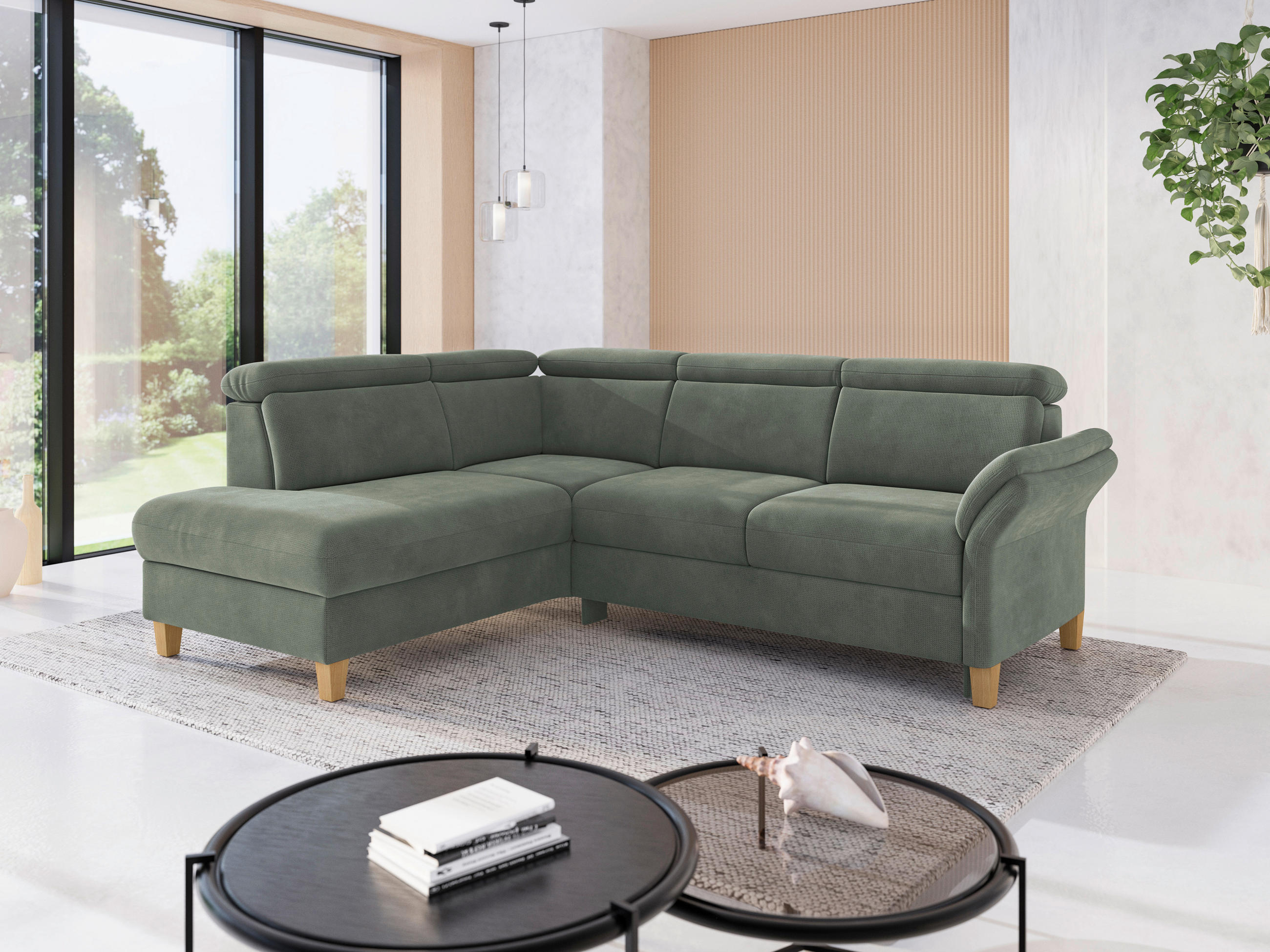 Sit & More ROHOVÁ SEDAČKA, textil, tmavozelená