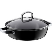 SCHMORPFANNE 28 cm - Transparent/Schwarz, Design, Glas/Metall (28cm) - WMF