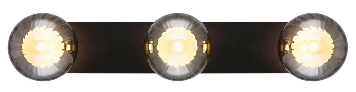BADEZIMMER-DECKENLEUCHTE    50/10/12,5 cm  - Schwarz, Design, Glas/Metall (50/10/12,5cm) - Globo