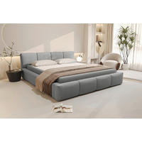 POLSTERBETT 180/200 cm,  in Silberfarben, Lattenrost, Bettkasten,  - Silberfarben/Schwarz, Design, Holz/Textil (180/200cm) - Xora