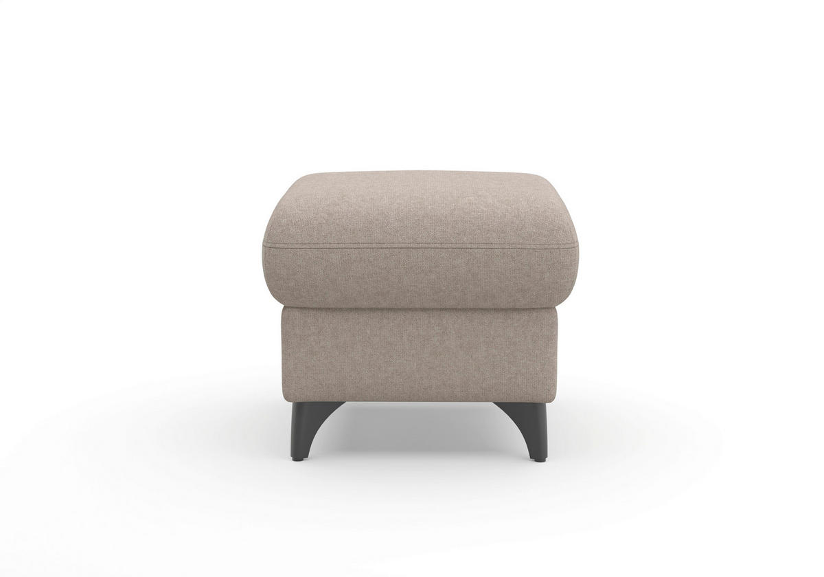 HOCKER in Textil Taupe  - Taupe/Schwarz, KONVENTIONELL, Textil/Metall (58/48/58cm) - Sit & More