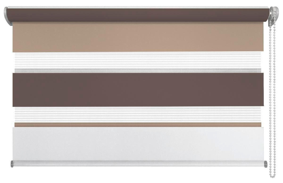 DOPPELROLLO 60/160 cm  - Hellbraun/Dunkelbraun, Design, Textil (60/160cm) - Homeware