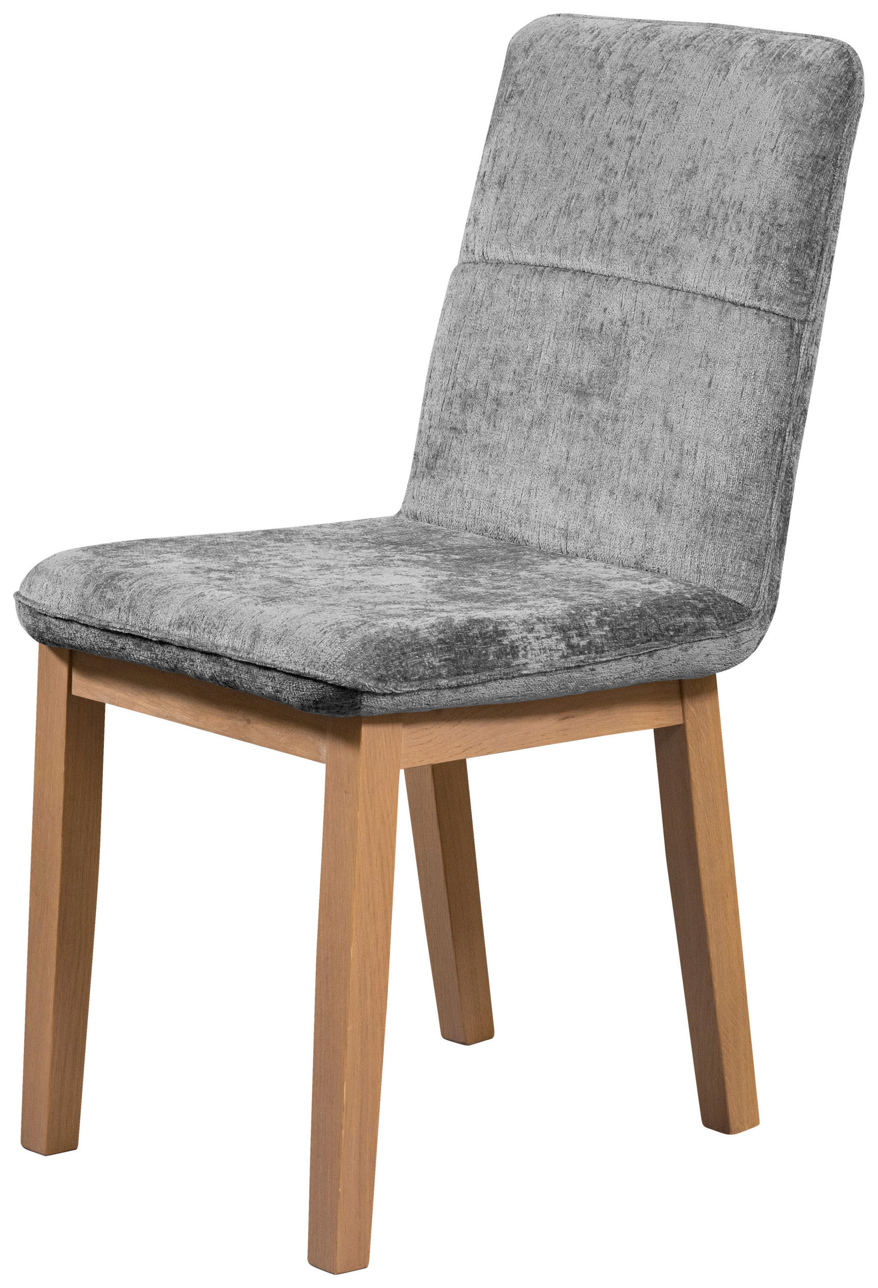 STUHL Webstoff Hellgrau Eiche vollmassiv  - Eichefarben/Hellgrau, KONVENTIONELL, Holz/Textil (47/91/44cm) - James Wood