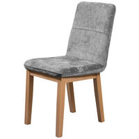 STUHL Webstoff Hellgrau Eiche vollmassiv  - Eichefarben/Hellgrau, KONVENTIONELL, Holz/Textil (47/91/44cm) - James Wood