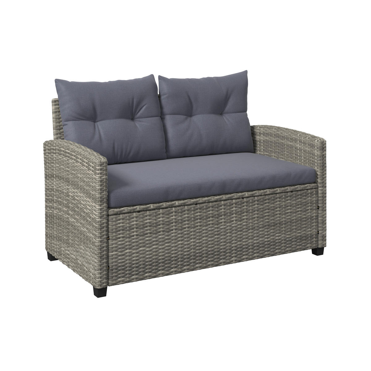 GARTENBANK 120/76/67 cm  in Grau, Dunkelgrau  - Dunkelgrau/Schwarz, MODERN, Kunststoff/Textil (120/76/67cm) - Ambia Garden