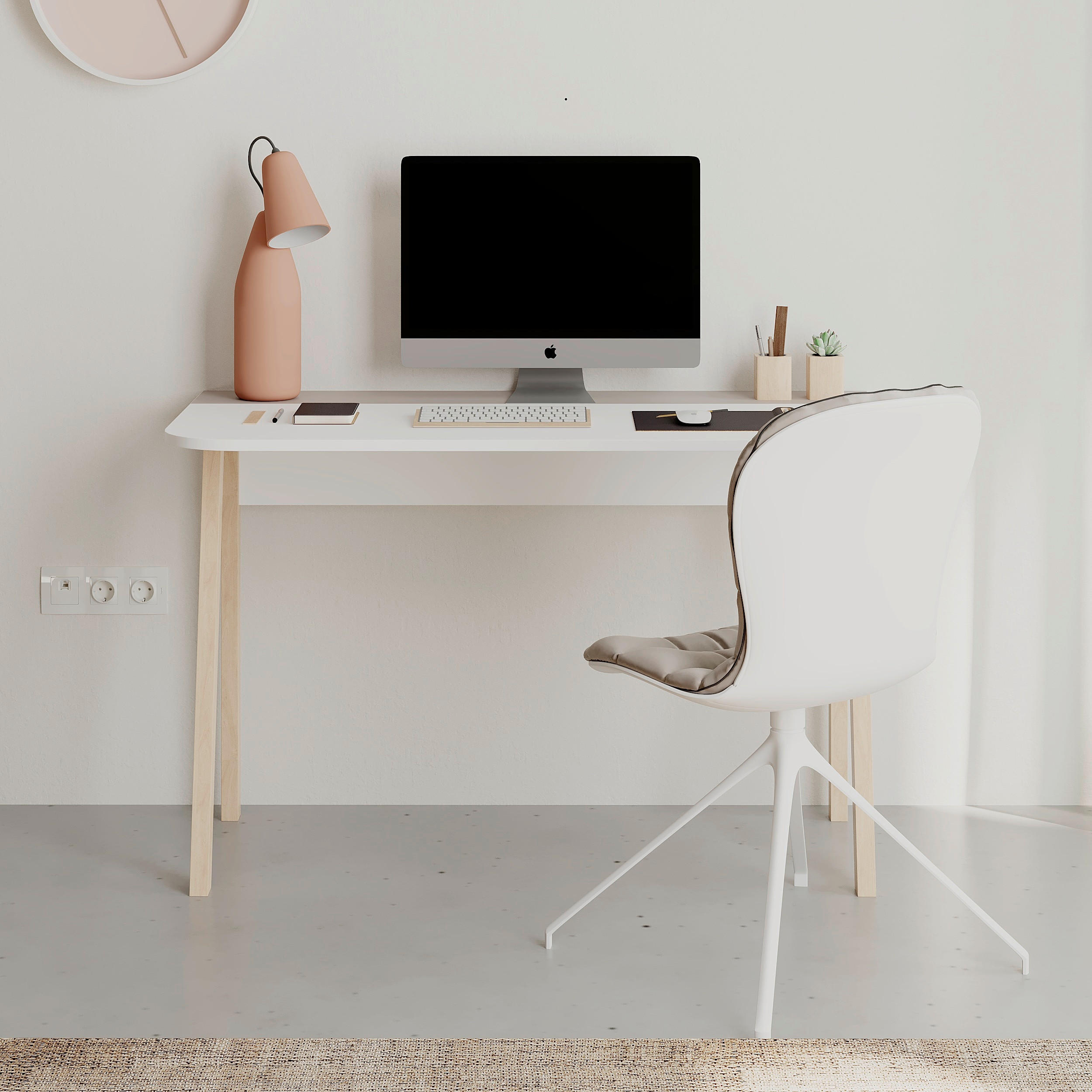 COMPUTERTISCH 120/60/75 cm  in Weiss, Mokka  - Weiss/Eichefarben, Design, Holzwerkstoff (120/60/75cm) - Livetastic