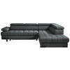 ECKSOFA in Webstoff Graphitfarben  263/223 cm  - Schwarz/Graphitfarben, Design, Textil/Metall (263/223cm) - Welnova
