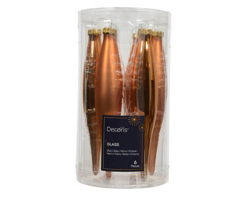 CHRISTBAUMKUGEL-SET 6-teilig  - Cognac, KONVENTIONELL, Glas (3,00/15cm)
