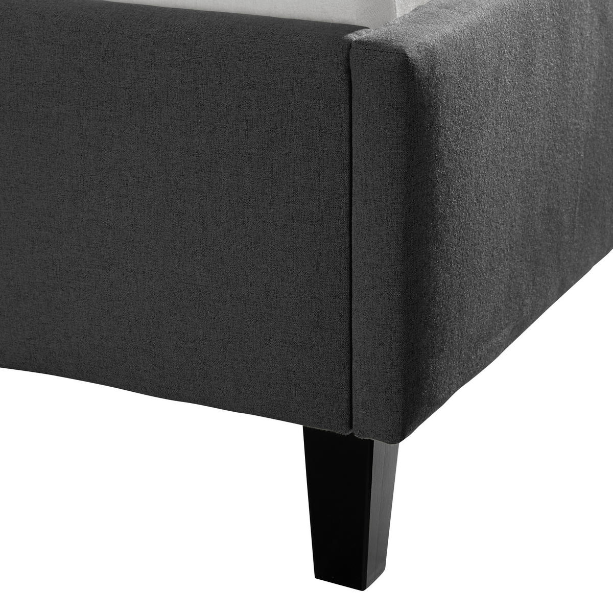 POLSTERBETT 180/200 cm,  in Anthrazit,  - Anthrazit/Schwarz, MODERN, Holz/Textil (180/200cm) - Livetastic