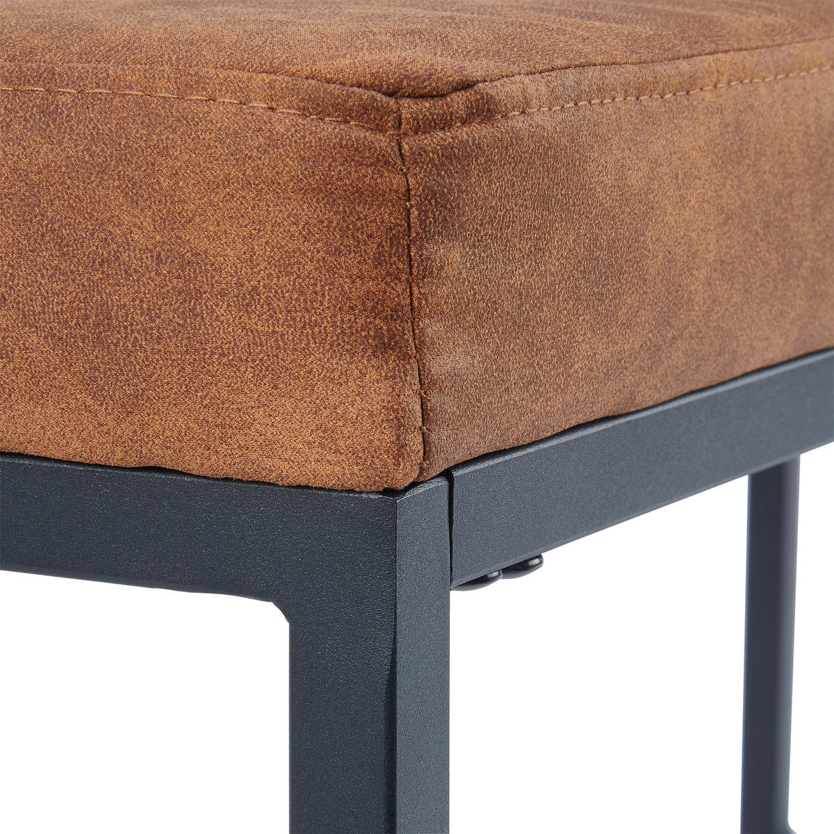 HOCKERBANK 100/45/38 cm Mikrofaser Braun, Beige  - Beige/Braun, Design, Textil/Metall (100/45/38cm) - MID.YOU