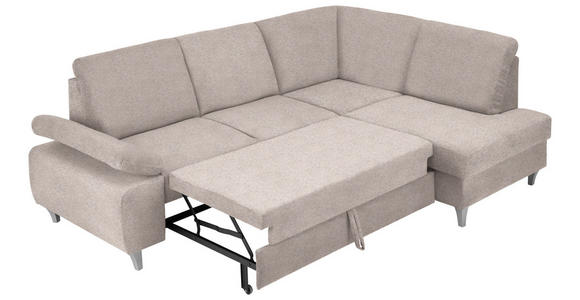 ECKSOFA in Flachgewebe Rosa  - Silberfarben/Rosa, KONVENTIONELL, Holz/Textil (255/186cm) - Cantus