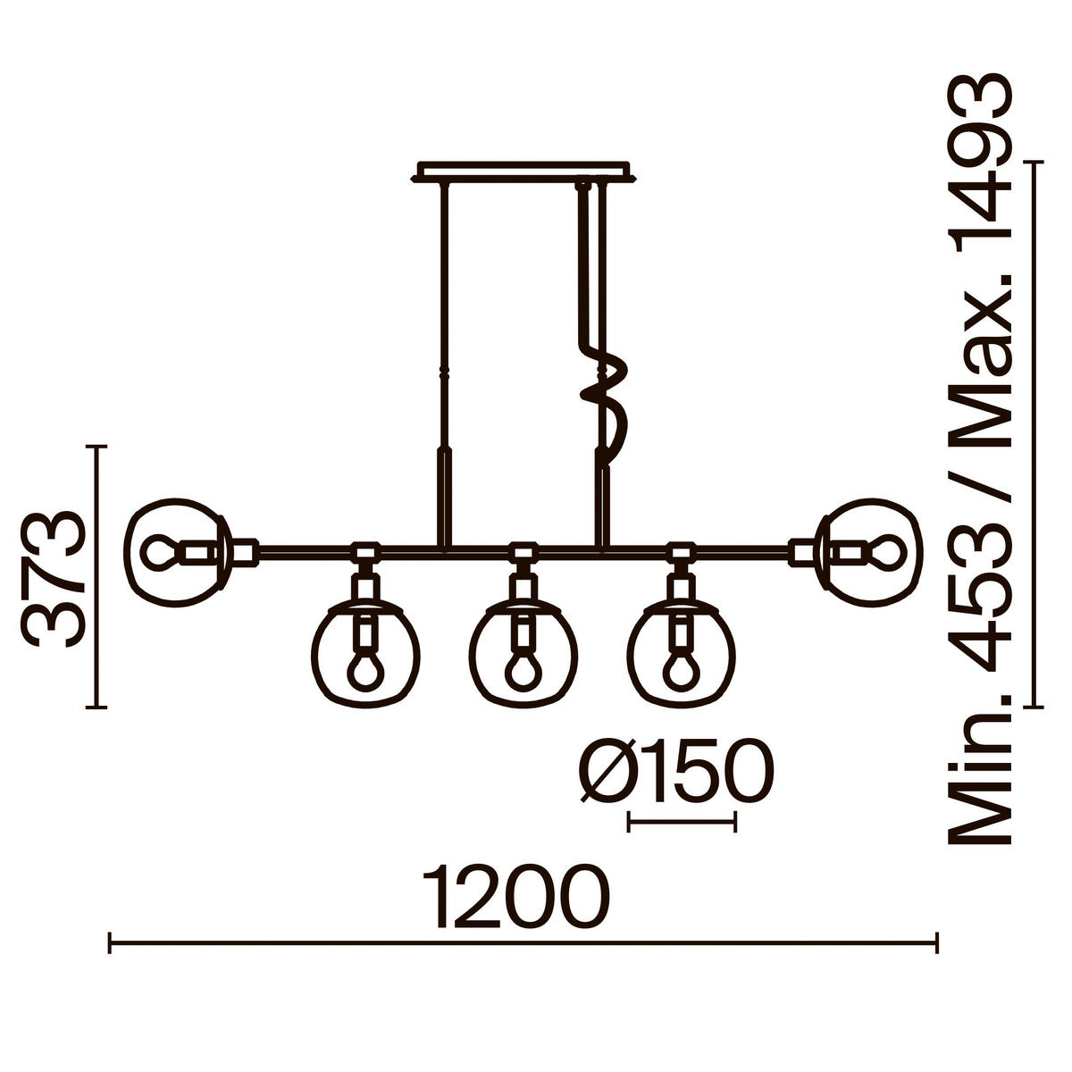 PENDELLAMPA 120/37,3/15 cm  - mässingsfärgad, Trend, metall/glas (120/37,3/15cm) - MAYTONI