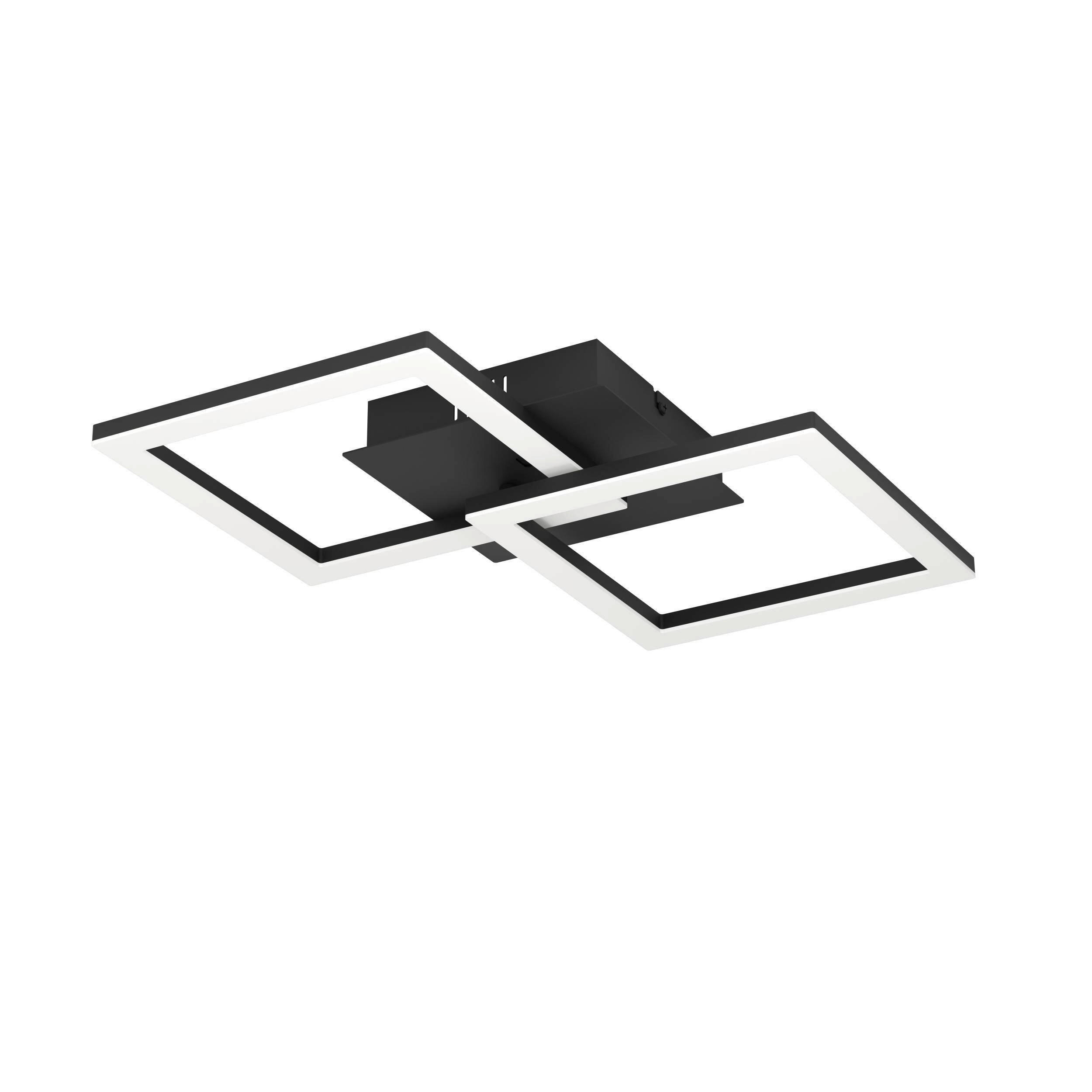 LED-DECKENLEUCHTE 52,5/31/8 cm   - Schwarz/Weiß, Design, Kunststoff/Metall (52,5/31/8cm) - Eglo