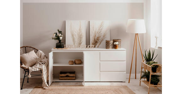 SIDEBOARD in 178/80/40 cm - Schwarz/Weiß, Design, Holzwerkstoff/Kunststoff (178/80/40cm) - Carryhome
